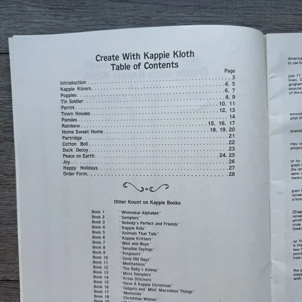 Vtg 80s Cross-Stitch Patterns Create with Kappie Kloth Book 24 Towels Afghan